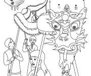Coloriage nouvel an chinois traditionnel &agrave; imprimer