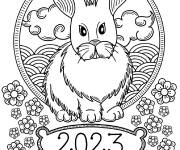Coloriage Nouvelle Ann&eacute;e chinoise de lapin
