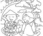 Coloriage Piquenique pour le nouvel an chinois