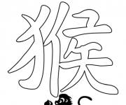 Coloriage Signe chinois du Singe