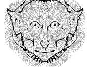 Coloriage Signe chinois du Singe mandala