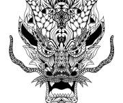 Coloriage T&ecirc;te de dragon chinois &agrave; personnaliser