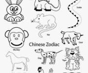 Coloriage Zodiac du nouvel an chinois