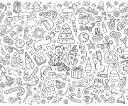 Coloriage et dessins gratuit Doodle bonne année à imprimer