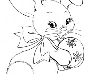 Coloriage Agréable Lapin de Pâques