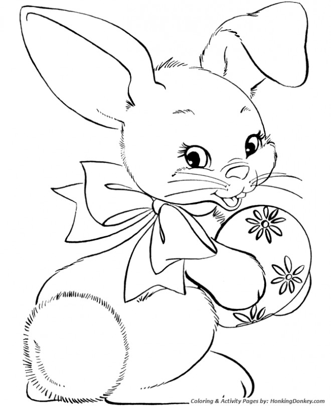 Coloriage et dessins gratuits Agréable Lapin de Pâques à imprimer