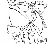 Coloriage Animaux ajoute des couleurs à l'oeuf de Pâques