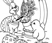 Coloriage Animaux de Pâques sur ordinateur