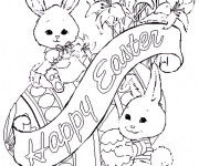 Coloriage Cadeaux Lapin de Pâques