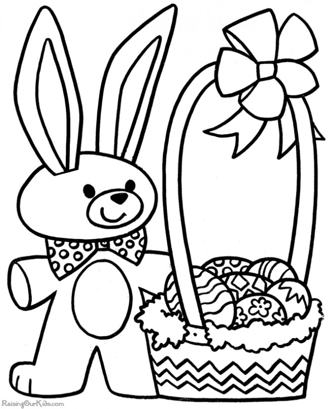 Coloriage et dessins gratuits Lapin de Pâques en couleur à imprimer