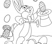 Coloriage Lapin de Pâques facile