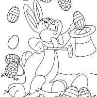 Coloriage et dessins gratuit Lapin de Pâques facile à imprimer