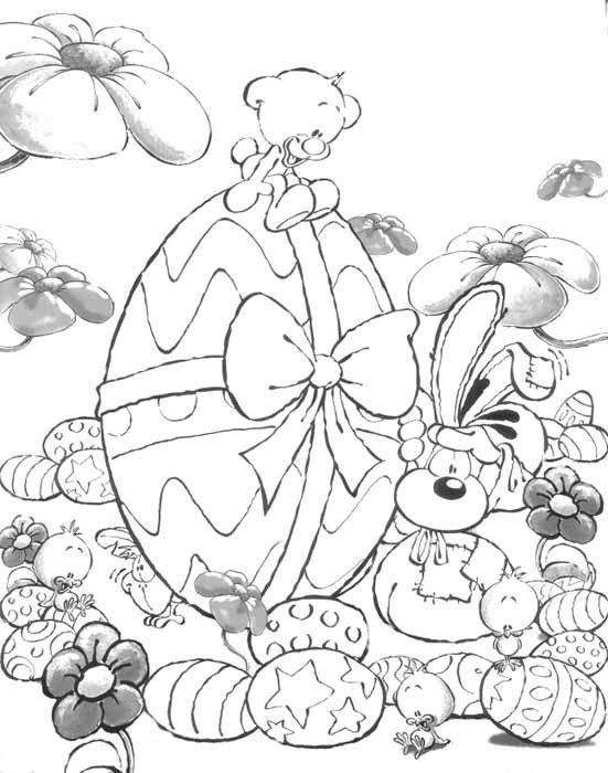 Coloriage et dessins gratuits Oeuf de pâques dessin animé à imprimer