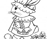 Coloriage Un lapin de Pâques marrant