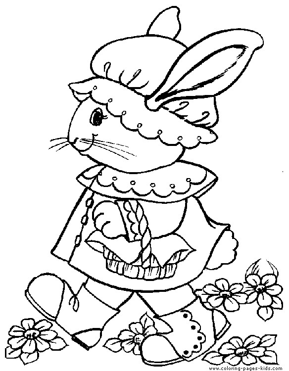Coloriage et dessins gratuits Un lapin de Pâques marrant à imprimer