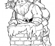 Coloriage Arriv&eacute;e de P&egrave;re No&euml;l
