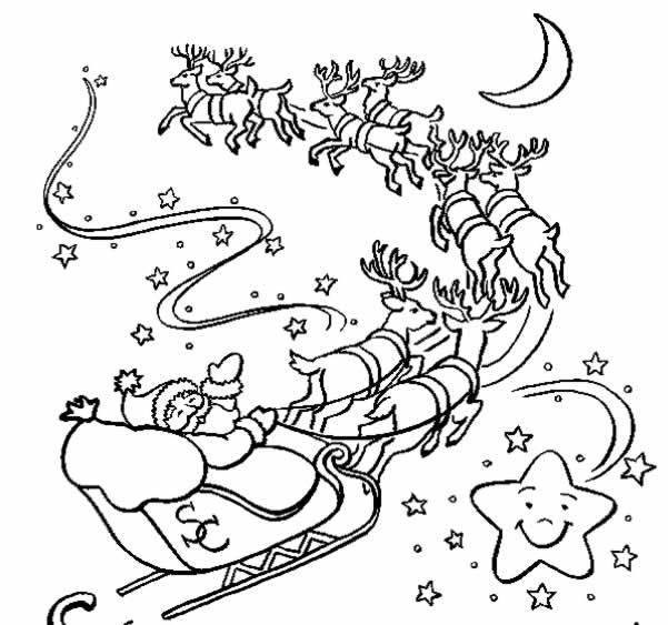 Coloriage et dessins gratuits Le traineau du Père Noël à imprimer