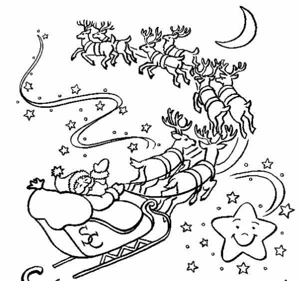 Coloriage Le Traineau Du Père Noël Dessin Gratuit à Imprimer