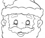 Coloriage Le Visage de P&egrave;re No&euml;l