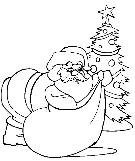 Coloriage et dessins gratuits Père Noël à la Maison à imprimer