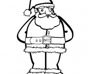 Coloriage Père Noël avec sa barbe blanche