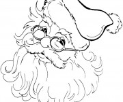 Coloriage et dessins gratuit Père Noël en portant ses lunettes à imprimer