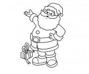 Coloriage P&egrave;re No&euml;l et Cadeaux couleur