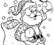 Coloriage P&egrave;re No&euml;l et sa cloche