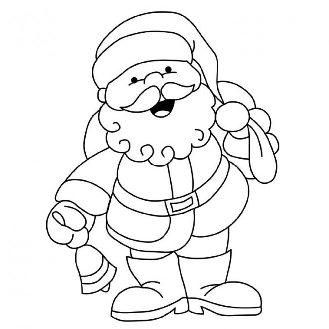 Coloriage Père Noël Facile Dessin Gratuit à Imprimer