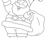 Coloriage et dessins gratuit Père Noël te salue à imprimer