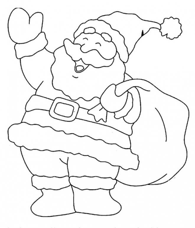 Coloriage Père Noël Te Salue Dessin Gratuit à Imprimer