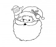 Coloriage P&egrave;re No&euml;l te salue couleur