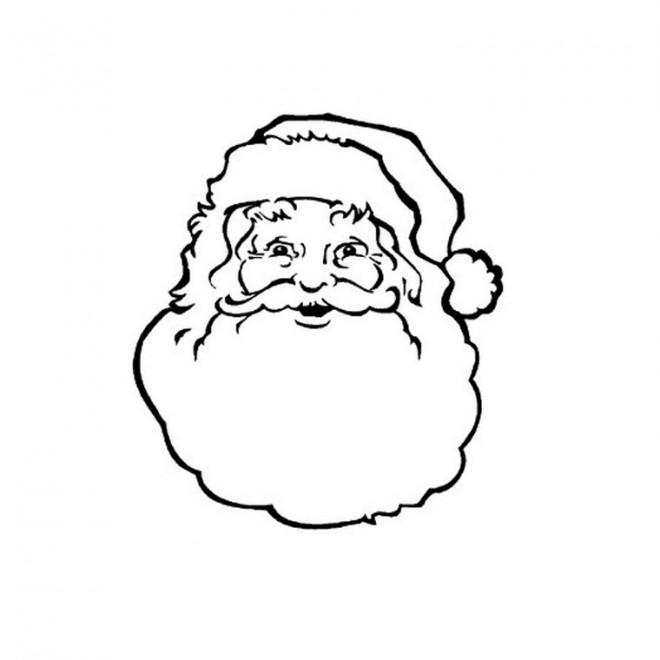 Coloriage Tête De Père Noël Dessin Gratuit à Imprimer