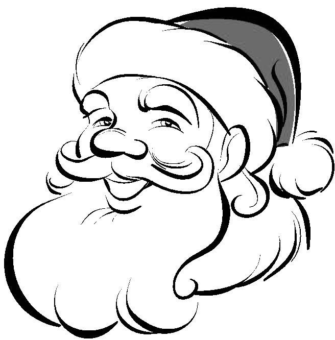 Coloriage Tête de Père Noël à découper