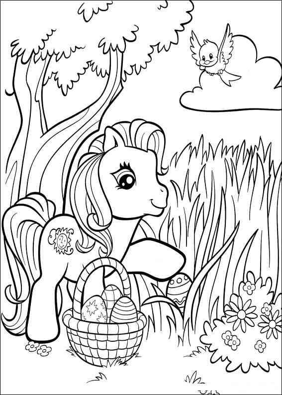 Coloriage Petit Poney Et Oeuf De Pâques Dessin Gratuit à