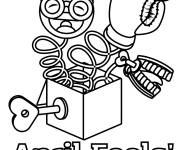 Coloriage Boxe de clown poisson d'Avril
