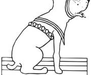 Coloriage et dessins gratuit Chien comme clown pour poisson d'Avril à imprimer