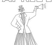 Coloriage Clown avec frelon pour le poisson d'Avril