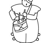 Coloriage Clown jouant du tambour