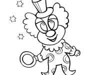 Coloriage Clown mignon avec un anneau pour le Poisson d'avril