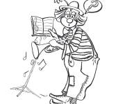 Coloriage Clown musicien rigolo