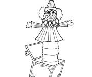 Coloriage Clown sortant de la boite pour le 1er Avril