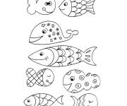 Coloriage D&eacute;corations des Poissons d'avril