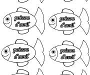 Coloriage Des mod&egrave;les de poissons d'Avril gratuit