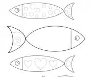 Coloriage Des poissons d'Avril &agrave; tracer
