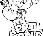 Coloriage Dessin de clown pour poisson d'Avril