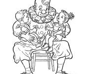 Coloriage Enfants et clown
