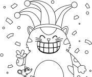Coloriage Le chat et la souris celebrent le poisson d'Avril