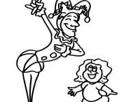 Coloriage Le clown fait des b&ecirc;tises poisson d'Avril