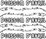 Coloriage Logo poisson d'Avril pour enfant